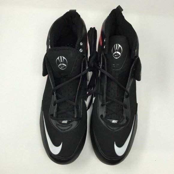 NIKE ZOOM BLADE PRO D Size 16 Black Red Football Cleats 315776 013 Detachable - Picture 5 of 7